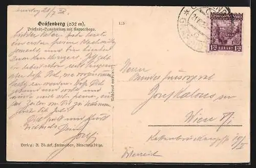 AK Gräfenberg, Priessnitz-Sanatorium mit Koppenhaus