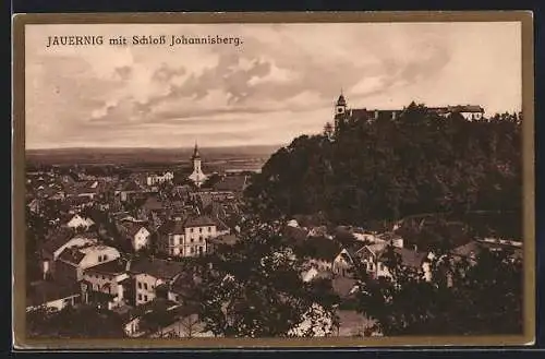 AK Jauernig, Ortsansicht mit Schloss Johannisberg