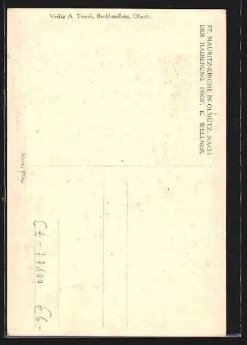 Künstler-AK Olmütz, St. Mauritz-Kirche