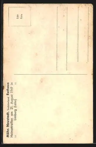 AK Mähr. Neustadt /Sudetenland, Partie am Rathaus