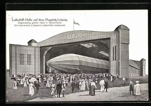 AK Leipzig, Luftschiffhalle, Zeppelin