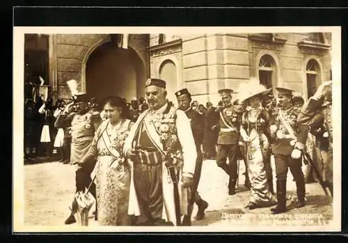 AK Nicola von Montenegro mit Frau vor Publikum