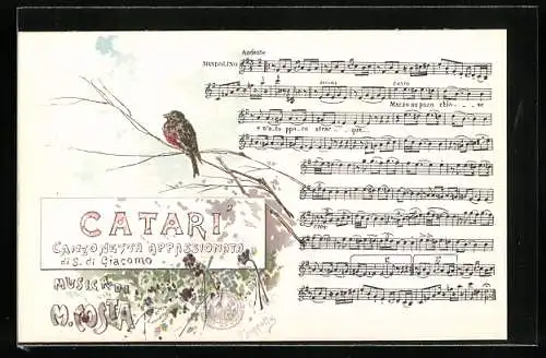 Künstler-AK sign. P. Scoppetta: Catari`, Musica di M. Costa, Napoli