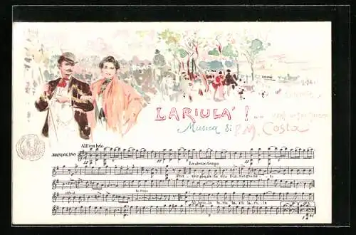 Künstler-AK sign. P. Scoppetta: Lariula`!, Musica di P. M. Costa, Napoli