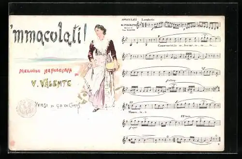 Künstler-AK sign. P. Scoppetta: `mmaculati!, Melodia Napoletana di V. Valente