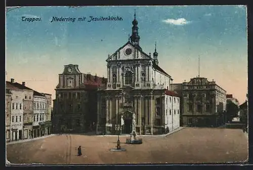 AK Troppau / Opava, Niderring mit Jesuitenkirche