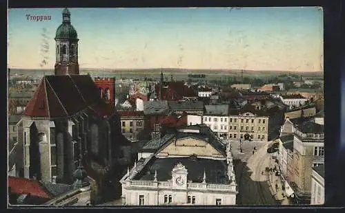 AK Troppau, Kirche im Stadtbild