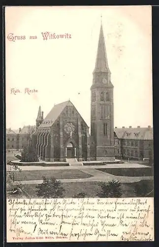 AK Witkowitz, Katholische Kirche um 1900