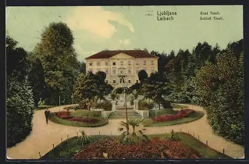 AK Ljubljana / Laibach, Blick zum Grad Tivoli