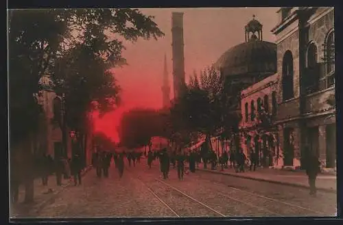 AK Constantinople, Le coucher du soleil sur les ruines de Byzance
