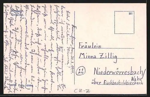 AK Kromeriz, Kirche, Strassenpartie, Ortspartie