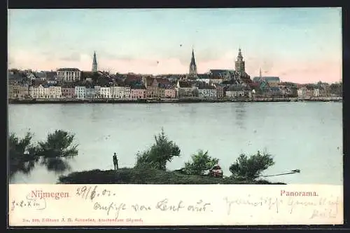 AK Nijmegen, Panoramablick auf die Stadt