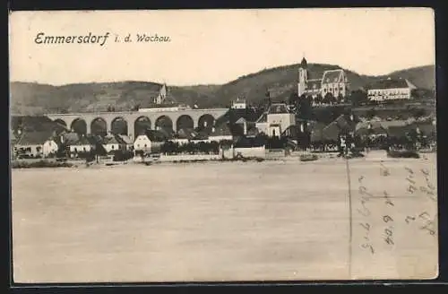 AK Emmersdorf i. d. Wachau, Panorama mit Kirche