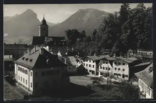 AK St. Wolfgang, Ortspartie mit Kirche