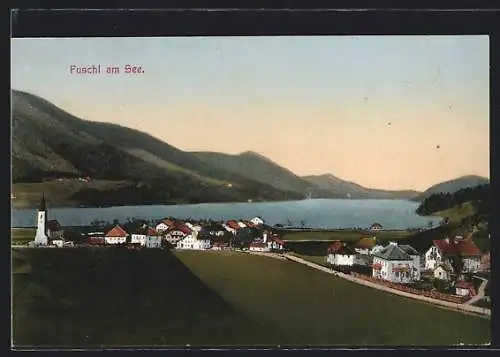 AK Fuschl am See, Teilansicht mit Kirche