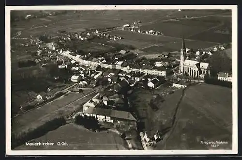 AK Mauerkirchen, Gesamtansicht vom Flugzeug aus