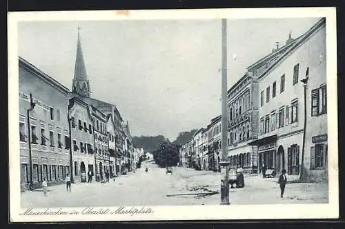 AK Mauerkirchen, Blick über den Marktplatz
