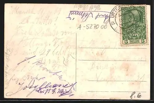 AK Mauerkirchen, Strassenpartie m. Kirche