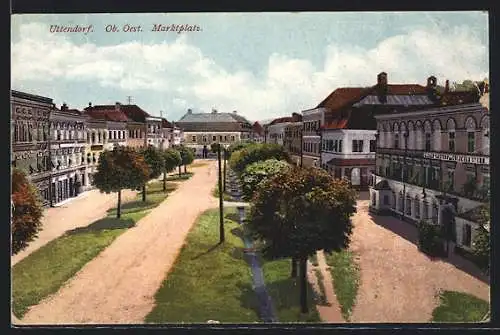 AK Uttendorf /Ob. Oest., G, Kain`s Gasthof zum Goldenen Stern am Marktplatz