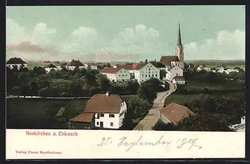 AK Neukirchen a. Enknach, Teilansicht mit Kirche