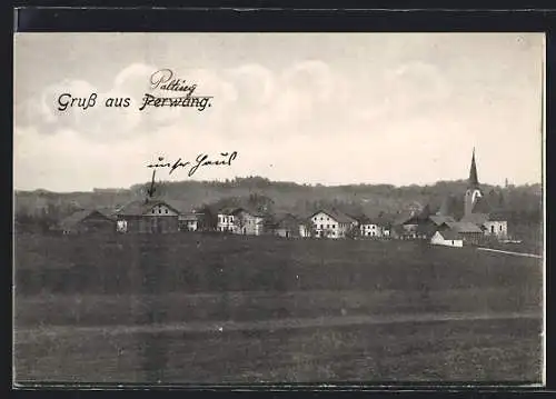 AK Perwang, Ortsansicht vom Feld aus