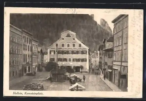 AK Hallein, Johann Schwarz` Gasthof am Kornsteinplatz