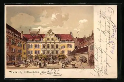 Lithographie München, Königliches Hofbräuhaus