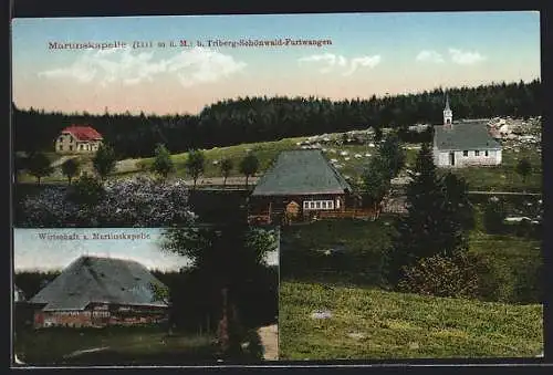 AK Triberg-Schönwald-Furtwangen, Martinskapelle mit Wirtschaft