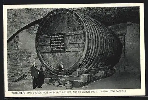 AK Tübingen, Das grosse Fass im Gasthaus Schlosskeller