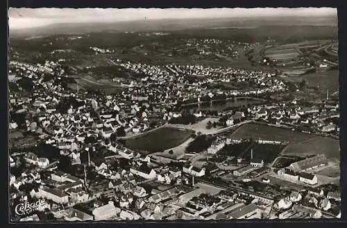 AK Böblingen /Wttbg., Teilansicht, Fliegeraufnahme