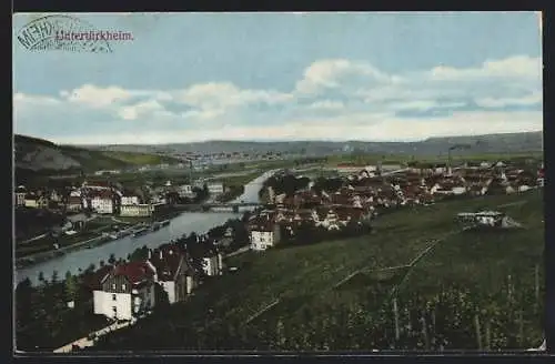 AK Untertürkheim, Teilansicht mit Brücke