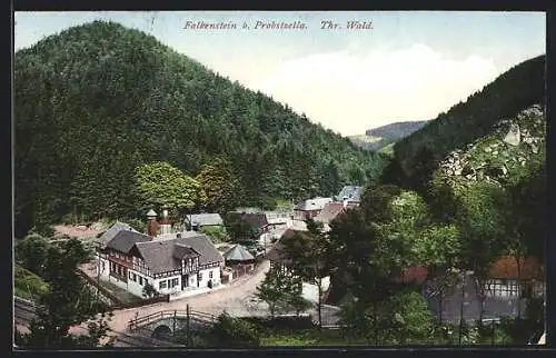 AK Falkenstein / Thür. Wald, Ortsansicht aus der Vogelschau