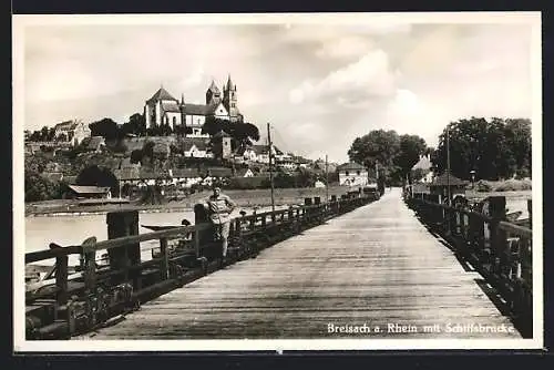 AK Breisach a. Rhein, Schloss und Schiffsbrücke