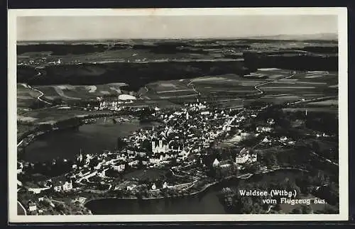 AK Waldsee / Württ., Teilansicht, Fliegeraufnahme