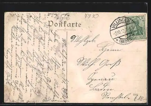 AK Marbach / Baden, Totalansicht mit Bäumen