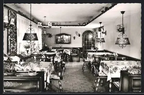 AK Schönwald / Schwarzwald, Hotel-Pension Inselklause, Innenansicht