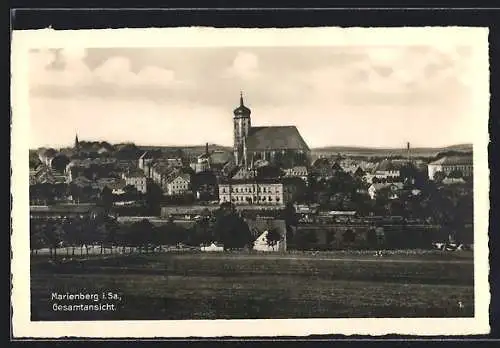 AK Marienberg i. Sa., Ortsansicht mit Kirche