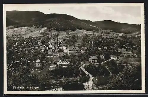 AK Forbach im Murgtal, Ortsansicht aus der Vogelschau