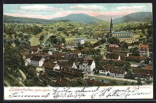 AK Lichtenthal bei Baden-Baden, Blick über die Dächer