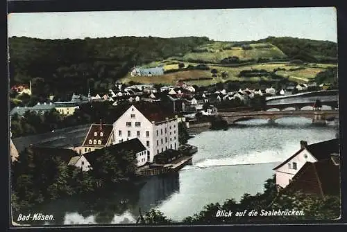 AK Bad-Kösen, Blick auf die Saalebrücken
