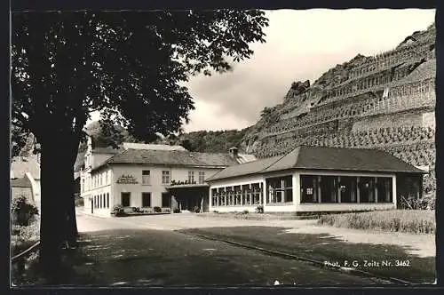 AK Lochmühle a. d. Ahr, Hotel u. Weinhaus Lochmühle vor Weinberg