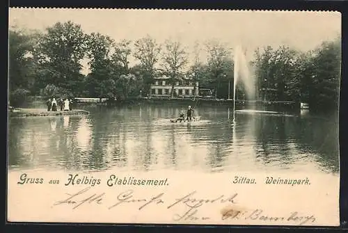 AK Zittau, Restaurant Helbig`s Etablissement im Weinaupark