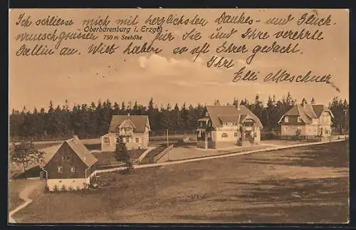 AK Oberbärenburg, Häuserpartie im Ort
