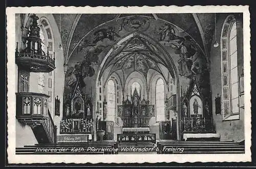 AK Wolfersdorf b. Freising, Inneres der Kath. Pfarrkirche