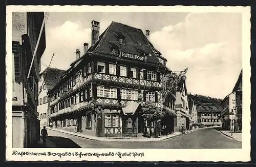 AK Nagold /Württ., Partie am Hotel Post