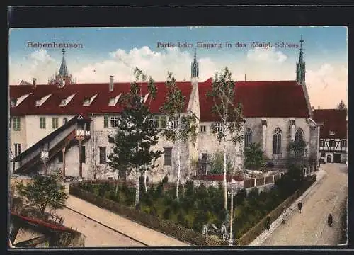 AK Bebenhausen, Partie beim Eingang in das Königl. Schloss