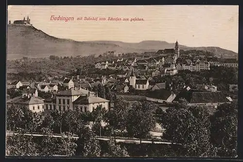 AK Hechingen, Bahnhof vom Schrofen aus