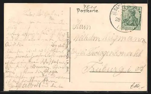 AK Lindenberg b. St. Peter, Ortspartie mit Kirche