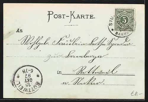 Mondschein-AK Stuttgart, Teilansicht mit Hasenberg