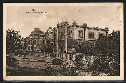 AK Gotha, Loge und Hauptpostamt